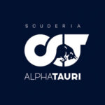 AlphaTauri-F1-team-logga-i-vitt-mot-marinbla-bakgrund
