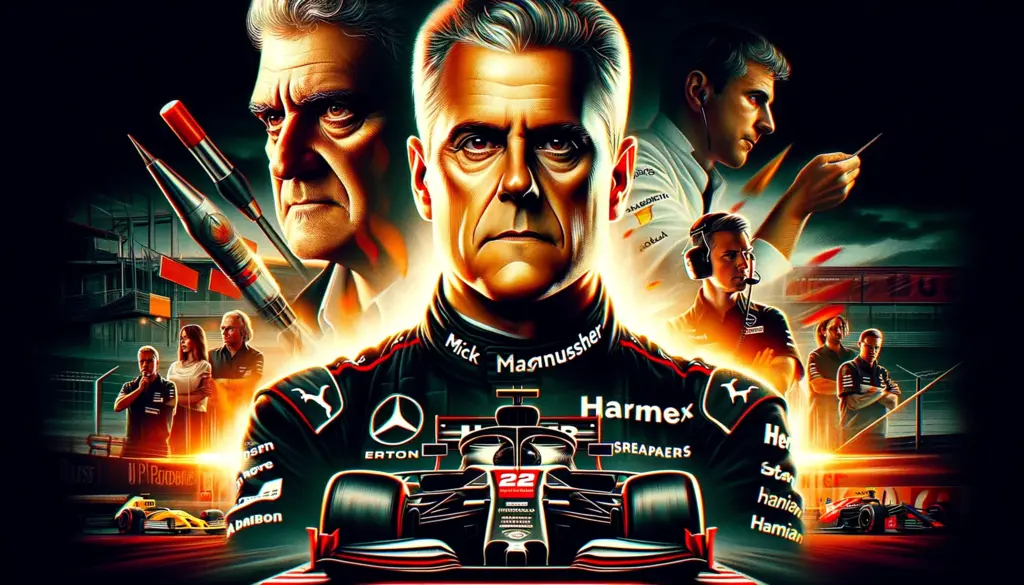 AI-genererad illustration av Schumacher: Sparka Magnussen