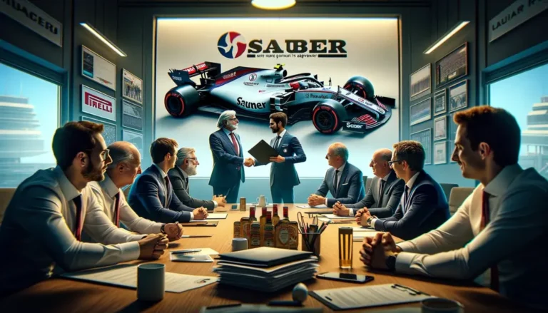 AI-genererad illustration av Saubers namnsponsor ingår avtal med annat stall?