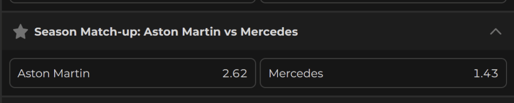 Bethard odds Aston Martin v Mercedes