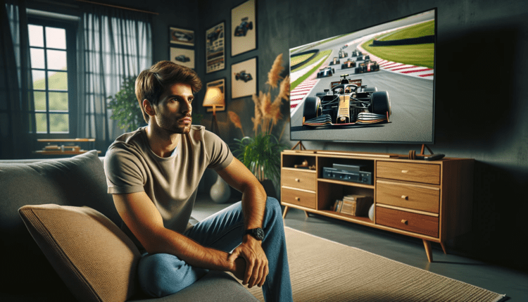 F1 fan ser ett sprint race på tv