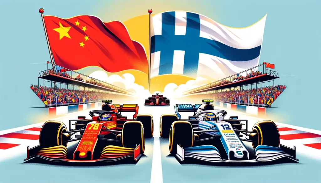 AI illustration av Bottas och Zhou i F1 bilar