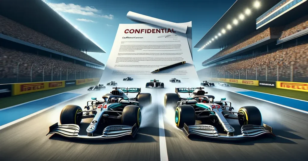 Antonelli och Hamilton kör om ett kontrakt i Mercedes - AI Genererad illustration
