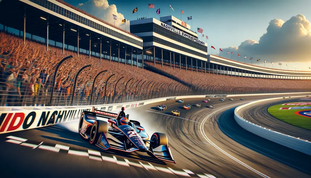 AI Genererad illustration av Indycar race på oval