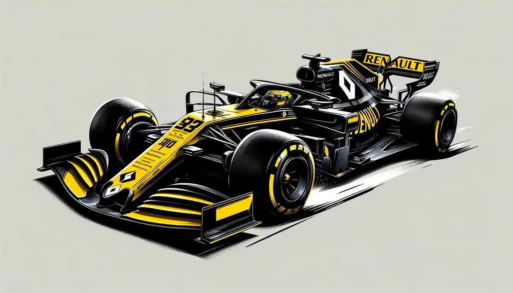 AI illustration av Ocon i en Renault F1 bil