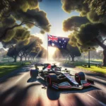 AI illustration av F1 bil i Albert Park inför F1 i Australien 2024