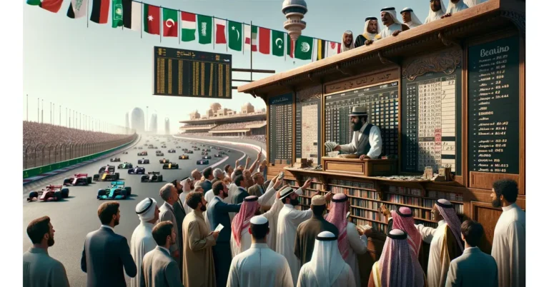 Bookmaker tar bets på Saudiarabien GP 2024 - AI illustration