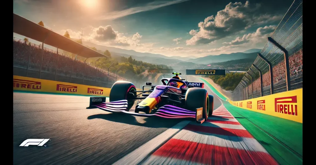 Illustration av Red Bull som vinner Spanien Grand Prix 2024 - AI genererad