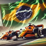 Två McLaren bilar som hjälper varandra i Sao Paulo